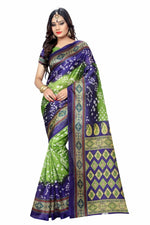 Womens BlueGreen Color Bhagalpuri Silk Saree With Blouse