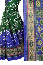 Womens BlueGreen Color Bhagalpuri Silk Saree With Blouse