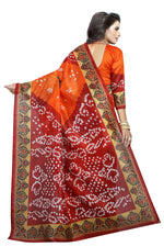Womens Multi Color Bhagalpuri Silk Saree With Blouse