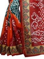 Womens Multi Color Bhagalpuri Silk Saree With Blouse