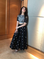 Women Black Color Tapeta Silk Gowns With Bottom