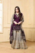 Women Wine Color  Printed Ethnic Salwar Suit