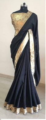 Womens Beige Color Sana Silk Saree With Jacquard Less And Blouse