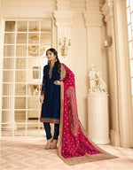 Women Rama Color  Printed Ethnic Salwar Suit