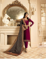 Women Maroon Color  Printed Ethnic Salwar Suit