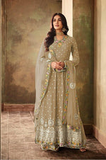 Women Mehandi Color  Printed Ethnic Salwar Suit