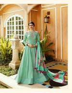 Women C-Green Color Printed Ethnic Desighn Gown