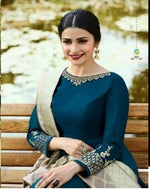 Women Turquoise Color Printed Ethnic Desighn Gown