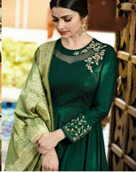 Women Green Color Printed Ethnic Desighn Gown