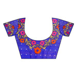 Bhagalpuri Silk Royal Blue Saree in printed pattern With Blouse