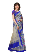 Bhagalpuri Silk Royal Blue Saree in printed pattern With Blouse