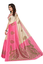 Bhagalpuri Silk Black Saree in printed pattern With Blouse