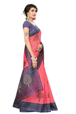 Bhagalpuri Silk Pach Saree in printed pattern With Blouse