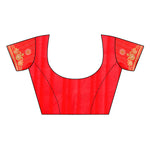 Bhagalpuri Silk Red Saree in printed pattern With Blouse