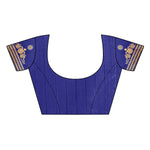 Bhagalpuri Silk Blue Saree in printed pattern With Blouse