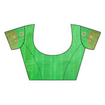 Bhagalpuri Silk green Saree in printed pattern With Blouse