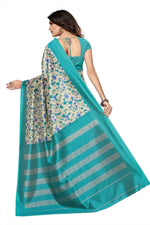 Khadi Kalamkari Silk Rama Saree in printed pattern With Blouse