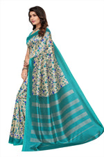 Khadi Kalamkari Silk Rama Saree in printed pattern With Blouse