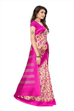Khadi Kalamkari Silk Rama Saree in printed pattern With Blouse