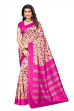 Khadi Kalamkari Silk Rama Saree in printed pattern With Blouse