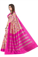 Khadi Kalamkari Silk Rama Saree in printed pattern With Blouse