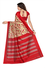 Khadi Kalamkari Silk Rama Saree in printed pattern With Blouse