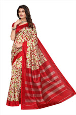 Khadi Kalamkari Silk Rama Saree in printed pattern With Blouse