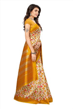 Khadi Kalamkari Silk Rama Saree in printed pattern With Blouse