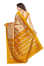 Khadi Kalamkari Silk Rama Saree in printed pattern With Blouse