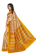 Khadi Kalamkari Silk Rama Saree in printed pattern With Blouse
