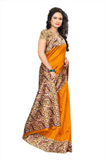 Khadi Kalamkari Silk Rama Saree in printed pattern With Blouse