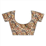 Khadi Kalamkari Silk Rama Saree in printed pattern With Blouse