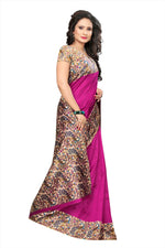 Khadi Kalamkari Silk Rama Saree in printed pattern With Blouse