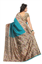 Khadi Kalamkari Silk Rama Saree in printed pattern With Blouse