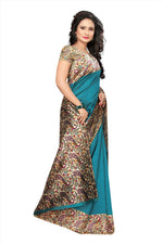 Khadi Kalamkari Silk Rama Saree in printed pattern With Blouse