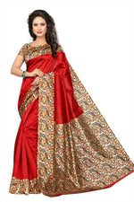 Khadi Kalamkari Silk Rama Saree in printed pattern With Blouse