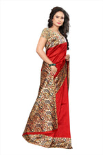 Khadi Kalamkari Silk Rama Saree in printed pattern With Blouse