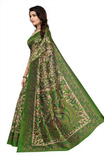 Khadi Kalamkari Silk Rama Saree in printed pattern With Blouse