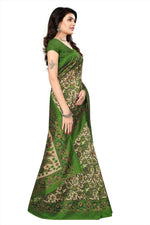 Khadi Kalamkari Silk Rama Saree in printed pattern With Blouse
