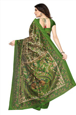 Khadi Kalamkari Silk Rama Saree in printed pattern With Blouse