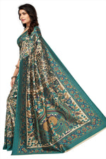 Khadi Kalamkari Silk Rama Saree in printed pattern With Blouse