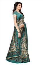 Khadi Kalamkari Silk Rama Saree in printed pattern With Blouse