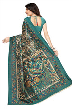 Khadi Kalamkari Silk Rama Saree in printed pattern With Blouse