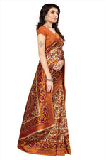 Khadi Kalamkari Silk Rama Saree in printed pattern With Blouse