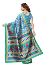 Khadi Kalamkari Silk Rama Saree in printed pattern With Blouse