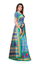 Khadi Kalamkari Silk Rama Saree in printed pattern With Blouse