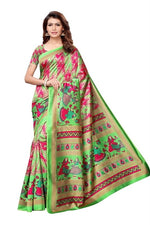 Khadi Kalamkari Silk Rama Saree in printed pattern With Blouse