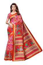 Khadi Kalamkari Silk Rama Saree in printed pattern With Blouse