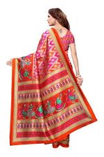 Khadi Kalamkari Silk Rama Saree in printed pattern With Blouse