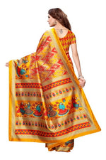 Khadi Kalamkari Silk Rama Saree in printed pattern With Blouse